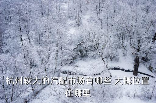 杭州较大的汽配市场有哪些 大概位置在哪里