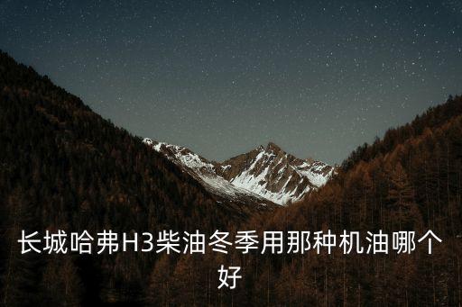 长城哈弗H3柴油冬季用那种机油哪个好