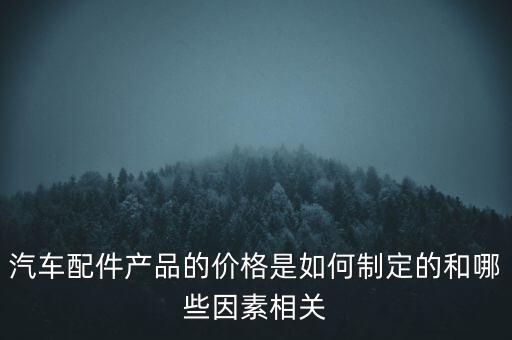 汽车配件产品的价格是如何制定的和哪些因素相关