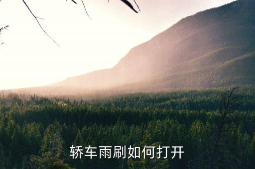 轿车雨刷如何打开