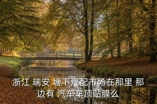 瑞安塘下汽配城在哪里，瑞安汽摩配城在哪里