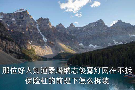 志俊保险杠怎么拆，那位好人知道桑塔纳志俊雾灯网在不拆保险杠的前提下怎么拆装