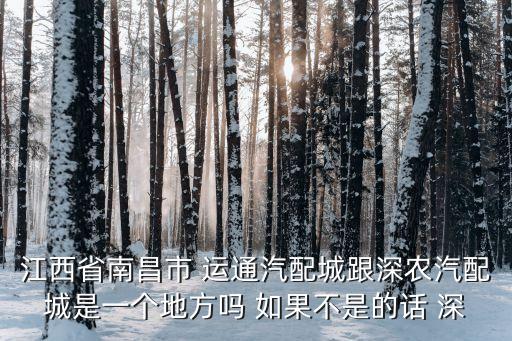 江西省南昌市 运通汽配城跟深农汽配城是一个地方吗 如果不是的话 深