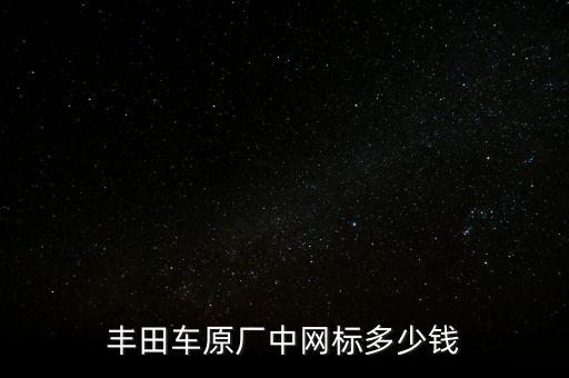 丰田车原厂中网标多少钱