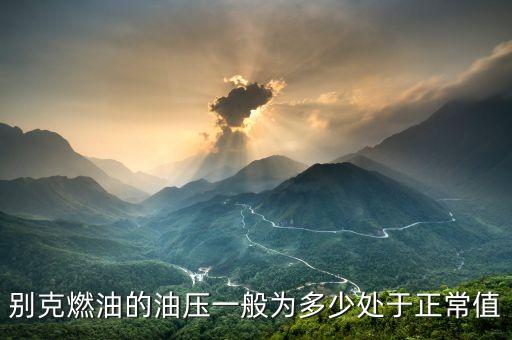别克燃油的油压一般为多少处于正常值