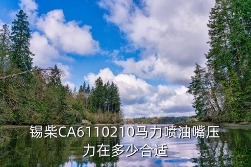 锡柴CA6110210马力喷油嘴压力在多少合适