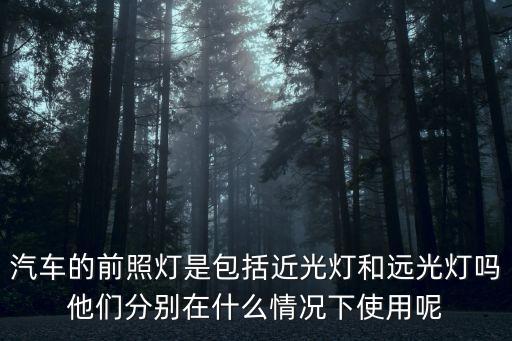 汽车的前照灯是包括近光灯和远光灯吗他们分别在什么情况下使用呢