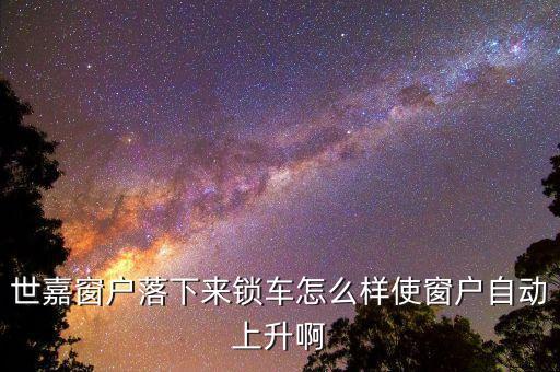 世嘉窗户落下来锁车怎么样使窗户自动上升啊