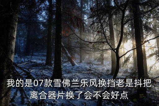 我的是07款雪佛兰乐风换挡老是抖把离合器片换了会不会好点