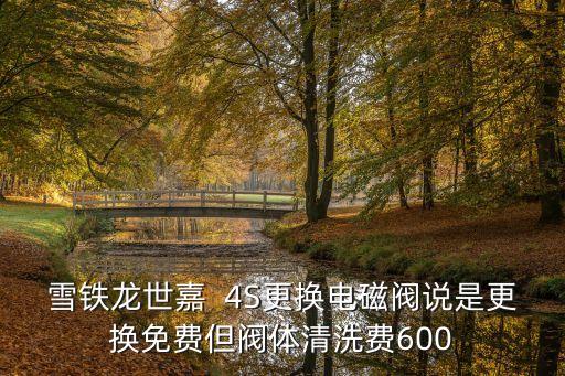 雪铁龙世嘉  4S更换电磁阀说是更换免费但阀体清洗费600