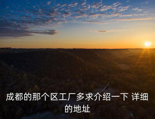 成都的那个区工厂多求介绍一下 详细的地址