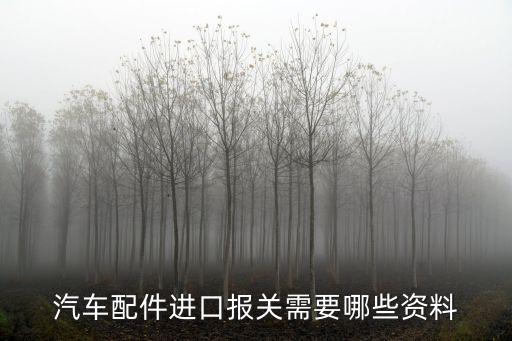 汽车配件进口报关需要哪些资料