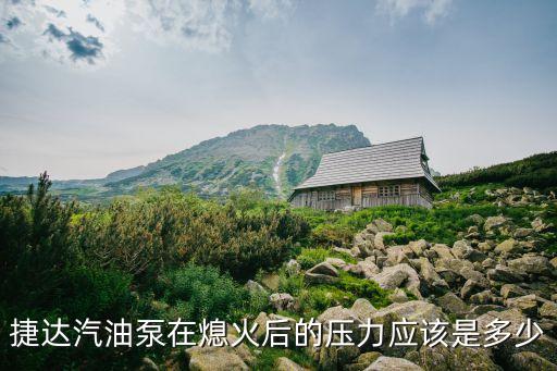 捷达汽油泵在熄火后的压力应该是多少