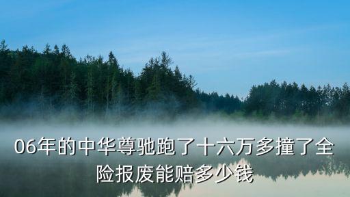 06年的中华尊驰跑了十六万多撞了全险报废能赔多少钱