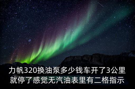 力帆320换油泵多少钱车开了3公里就停了感觉无汽油表里有二格指示