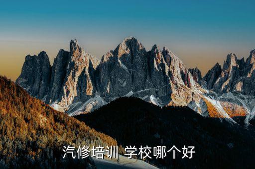  汽修培训 学校哪个好