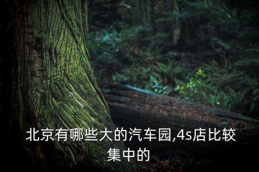  北京有哪些大的汽车园,4s店比较集中的