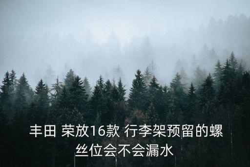  丰田 荣放16款 行李架预留的螺丝位会不会漏水