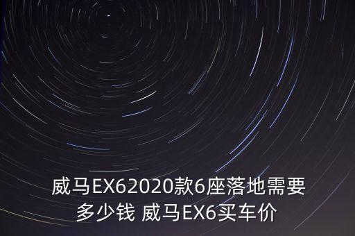  威马EX62020款6座落地需要多少钱 威马EX6买车价