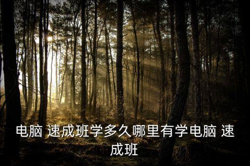 电脑 速成班学多久哪里有学电脑 速成班