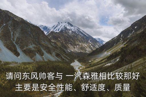 请问东风帅客与 一汽森雅相比较那好主要是安全性能、舒适度、质量