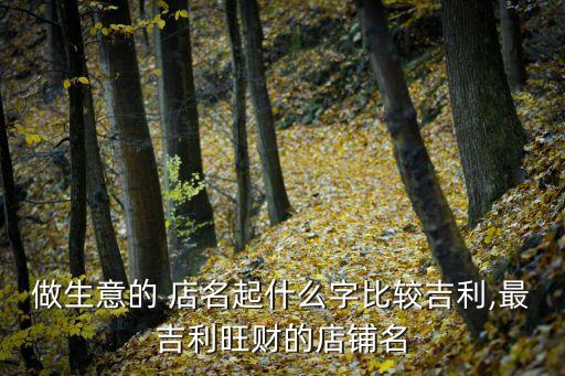做生意的 店名起什么字比较吉利,最吉利旺财的店铺名