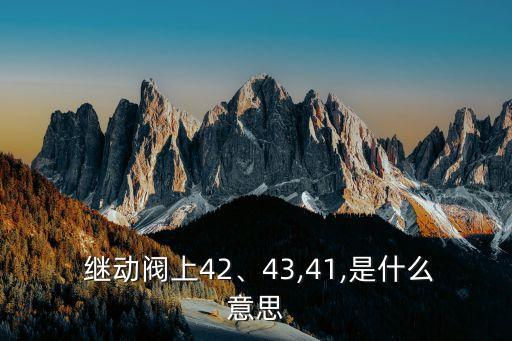  继动阀上42、43,41,是什么意思
