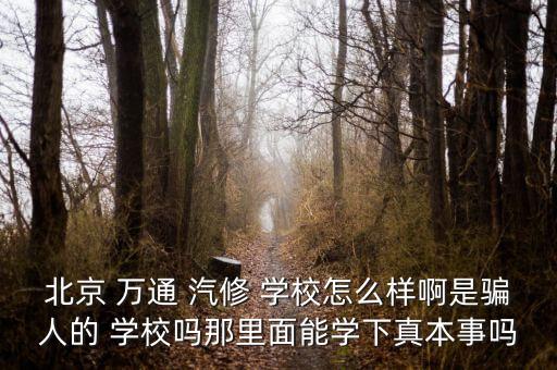 北京 万通 汽修 学校怎么样啊是骗人的 学校吗那里面能学下真本事吗