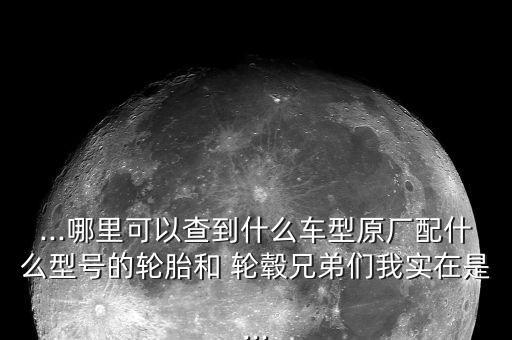 ...哪里可以查到什么车型原厂配什么型号的轮胎和 轮毂兄弟们我实在是...