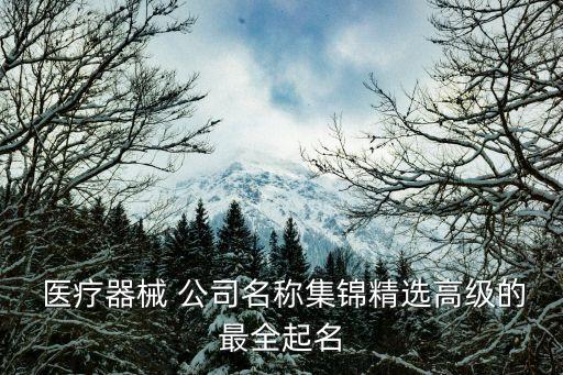  医疗器械 公司名称集锦精选高级的最全起名
