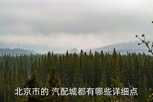 北京市的 汽配城都有哪些详细点