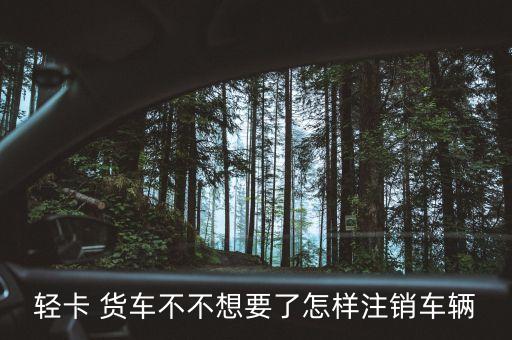 轻卡 货车不不想要了怎样注销车辆