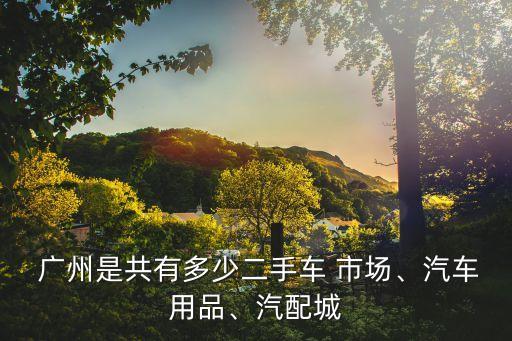  广州是共有多少二手车 市场、汽车用品、汽配城