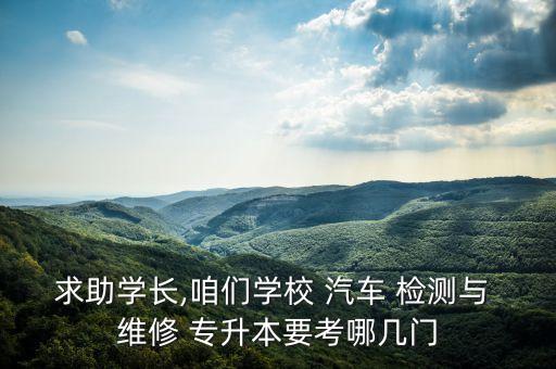 汽车检测与维修技术专升本考什么,学汽修哪个专业最吃香