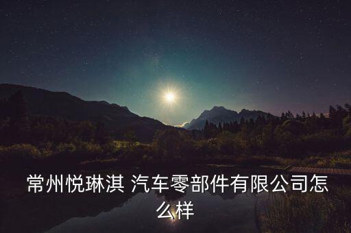  常州悦琳淇 汽车零部件有限公司怎么样