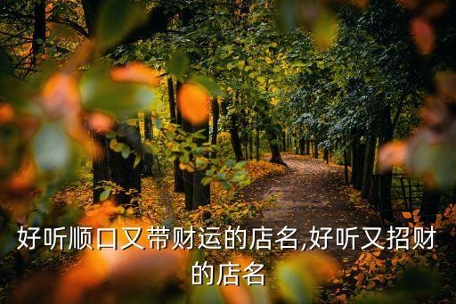 好听顺口又带财运的店名,好听又招财的店名