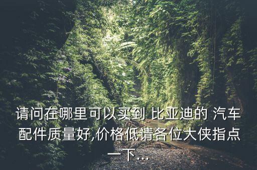 比亚迪汽车原厂配件