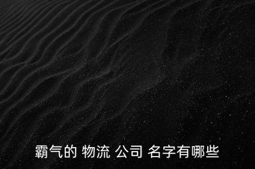 霸气的 物流 公司 名字有哪些
