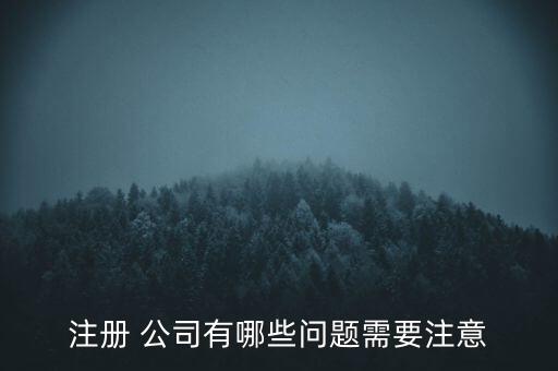 注册 公司有哪些问题需要注意