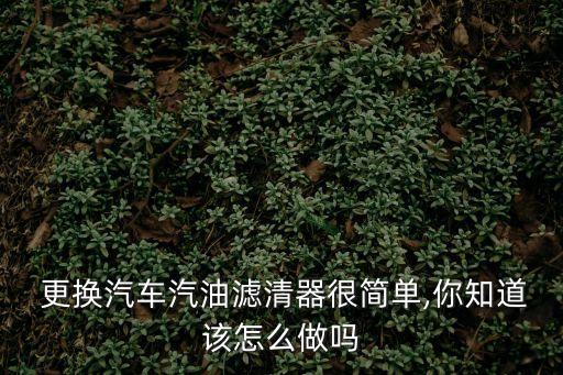  更换汽车汽油滤清器很简单,你知道该怎么做吗