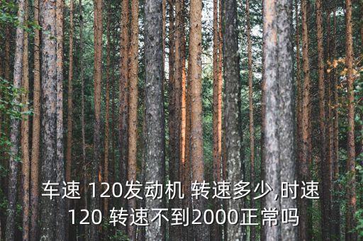 车速 120发动机 转速多少,时速 120 转速不到2000正常吗