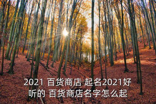 2021 百货商店 起名2021好听的 百货商店名字怎么起