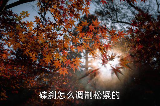 碟刹怎么调制松紧的