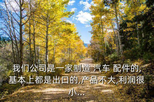 我们公司是一家制造 汽车 配件的,基本上都是出口的,产品不大,利润很小...