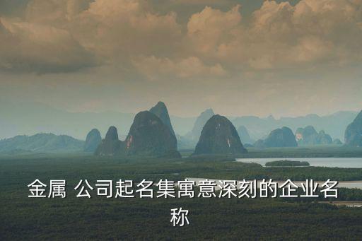  金属 公司起名集寓意深刻的企业名称