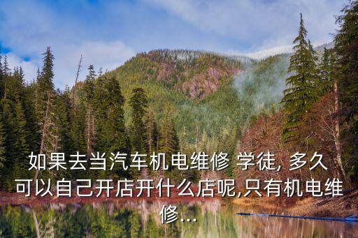 如果去当汽车机电维修 学徒, 多久可以自己开店开什么店呢,只有机电维修...