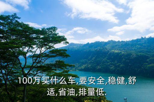 100万买什么车,要安全,稳健,舒适,省油,排量低.