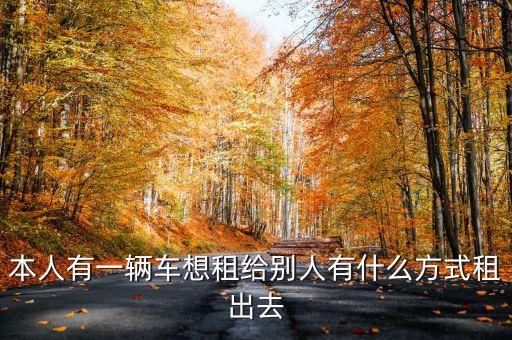 本人有一辆车想租给别人有什么方式租出去