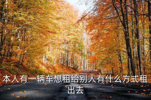 本人有一辆车想租给别人有什么方式租出去