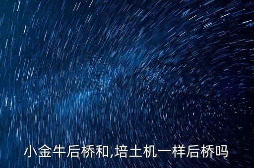 小金牛后桥和,培土机一样后桥吗